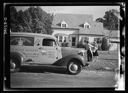 Bethesda, Maryland. A Battery Park Market truck on the door of which is displayed a United States Truck Conservation Corps pledge