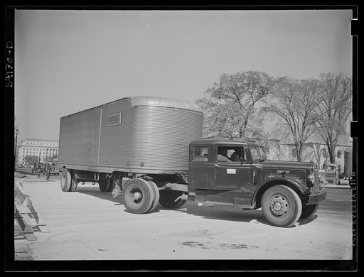 Washington, D.C. An autocar long distance hauling van parked near the Social Security building