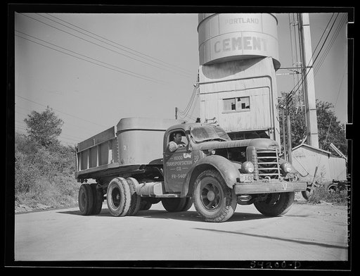 Untitled photo, possibly related to: Washington, D.C. A Hood Transportation Company truck on the door of which can be seen a United States Truck Conservation Corps pledge