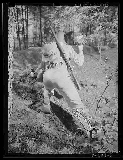 Untitled photo, possibly related to: Fort Belvoir, Virginia. A soldier learning to throw a hand grenade