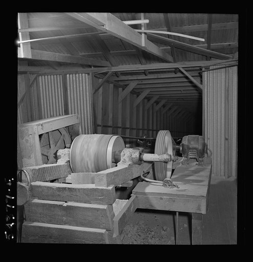 Kingman (vicinity), Arizona. An interior view of a concentrating plant where tungsten ore is crushed. The ore comes from the Boriana mine
