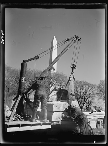 Construction of a million dollar bridge across the Tidal Basin. Archie A. Alexander, Negro, senior partner