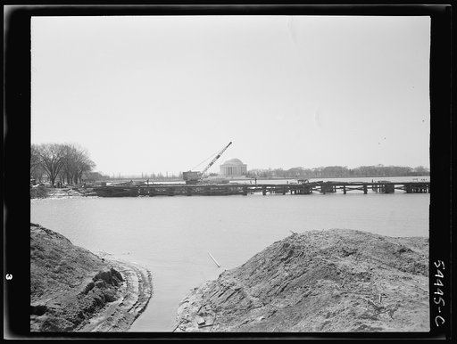 Construction of a million dollar bridge across the Tidal Basin. Archie A. Alexander, Negro, senior partner