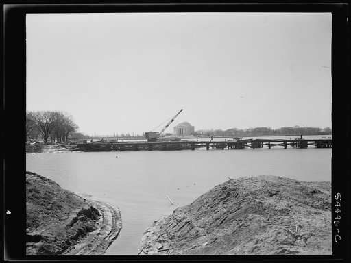 Construction of a million dollar bridge across the Tidal Basin. Archie A. Alexander, Negro, senior partner