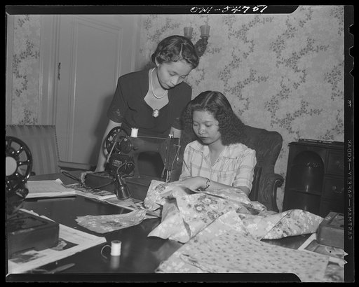 Filippine Woman's Club, Washington, D.C. Left to right: Mrs. Manuel Adeva, club vice-president; Miss Erlinda Hernandez, daughter of Secretary of Finance