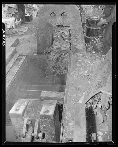 New York (and vicinity), New York. Miscellaneous photograph relating to the war effort. Metal salvage operation