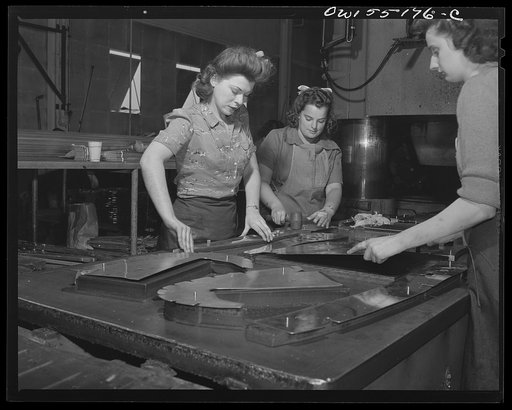 When sheet metal parts are cut on the router, they go to the hydropress department where they are placed on masonite dies and pressed to the proper shape under 3000 tons pressure