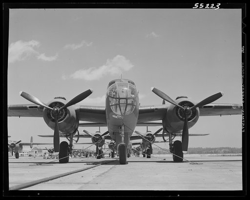 Kansas City, Kansas. B-25 bombers lined up at North American Aviation, Inc., almost ready for their first test flight