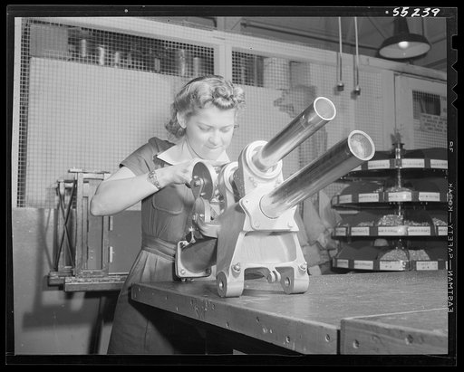This landing gear mechanism for a North American P-51 fighter resembles a small cannon