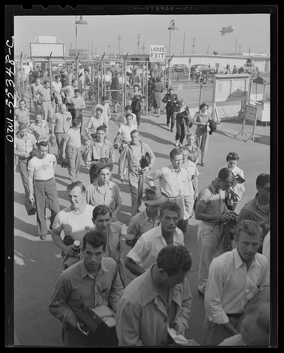 Thousands of North American employees come through these gates each day. Employees must display their badges and identification cards for admittance
