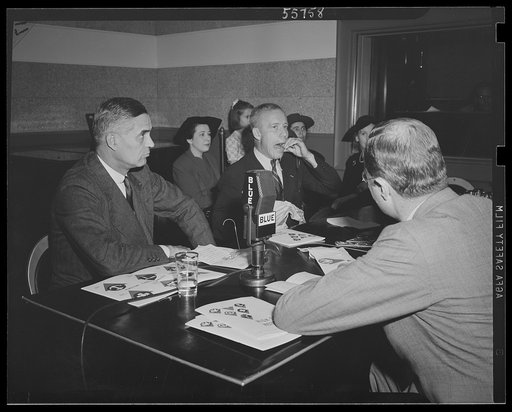 Washington, D.C. A scene at the first broadcast announcing the formation of a high school victory corps throughout the United States. The broadcast was made over station WMAL from 8:30 to 9:00 p.m.
