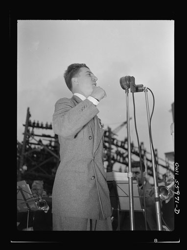 Fred Goetz, Yard Development, Bethlehem- Fairfield, singing his composition, "The Victory Fleet"