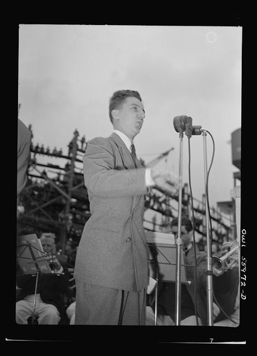 Fred Goetz, Yard Development, Bethlehem- Fairfield, singing his composition, "The Victory Fleet"