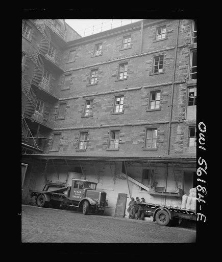 Glasgow, Scotland. Courtyard of a flour mill