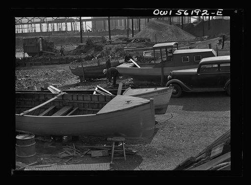 Chester, Pennsylvania. Small boats undergoing repairs