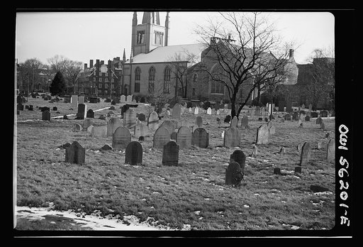 Cambridge, Massachusetts. Historic churchyard near Harvard Square