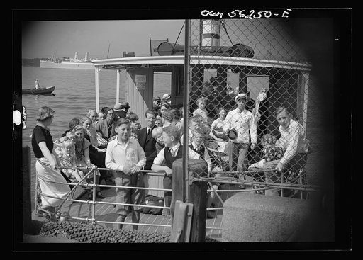 Olso, Norway. Stern deck of a small ferryboat in the harbor