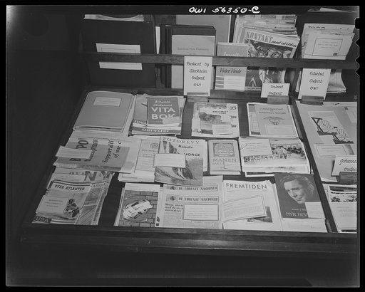 Restricted display of publications and other materials issued by the overseas branch of the United States Office of War Information (OWI) as well as allied and enemy countries