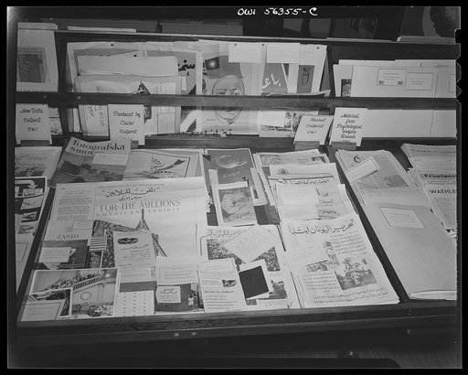 Restricted display of publications and other materials issued by the overseas branch of the United States Office of War Information (OWI) as well as allied and enemy countries