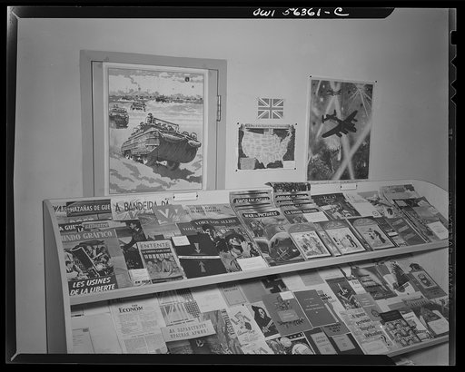 Restricted display of publications and other materials issued by the overseas branch of the United States Office of War Information (OWI) as well as allied and enemy countries