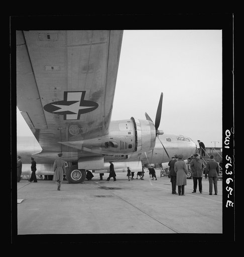 Washington, D.C. Detail of a B-29 bombing plane on public view at the National Airport