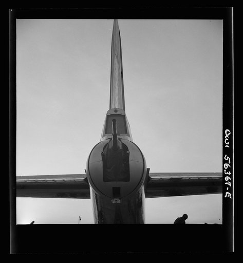 Untitled photo, possibly related to: Washington, D.C. Detail of a B-29 bombing plane on public view at the National Airport
