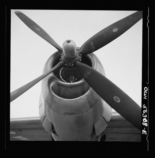 Washington, D.C. Detail of a B-29 bombing plane on public view at the National Airport