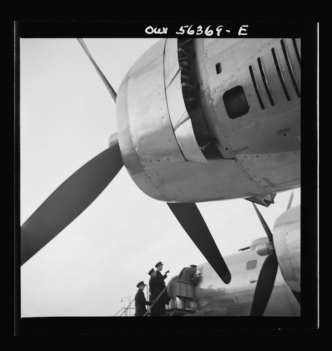 Untitled photo, possibly related to: Washington, D.C. Detail of a B-29 bombing plane on public view at the National Airport