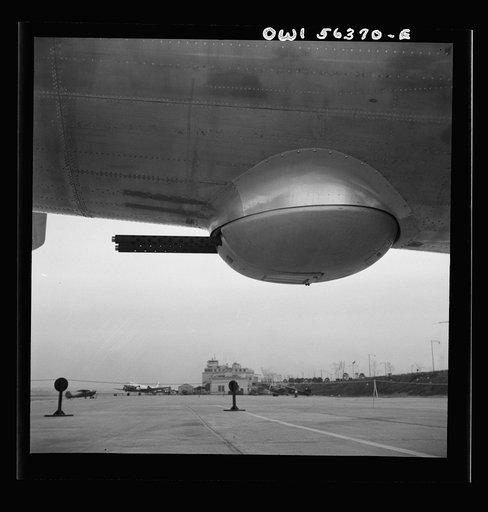 Washington, D.C. Detail of a B-29 bombing plane on public view at the National Airport