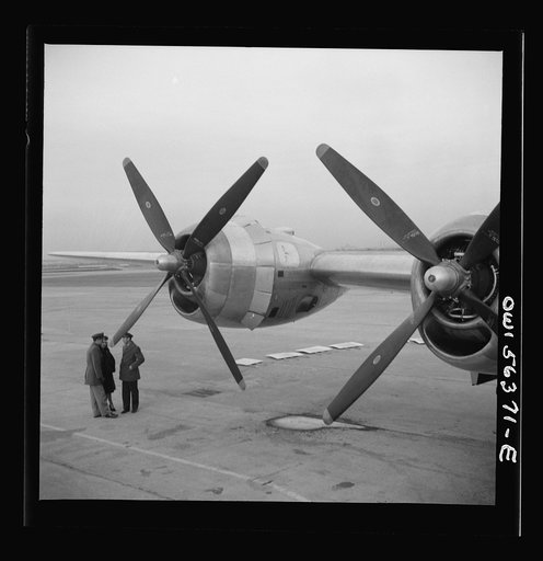 Washington, D.C. Detail of a B-29 bombing plane on public view at the National Airport