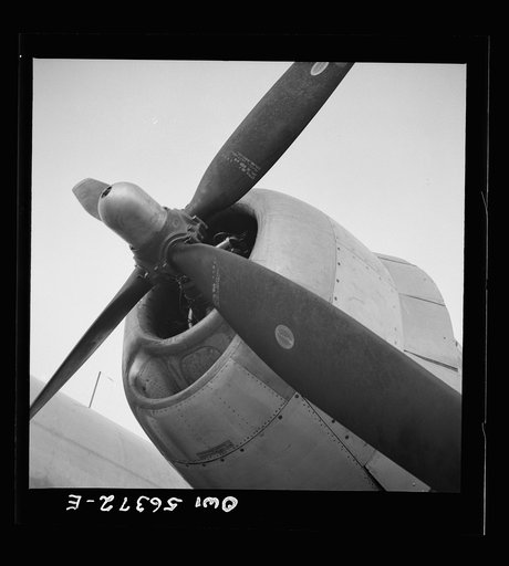 Washington, D.C. Detail of a B-29 bombing plane on public view at the National Airport