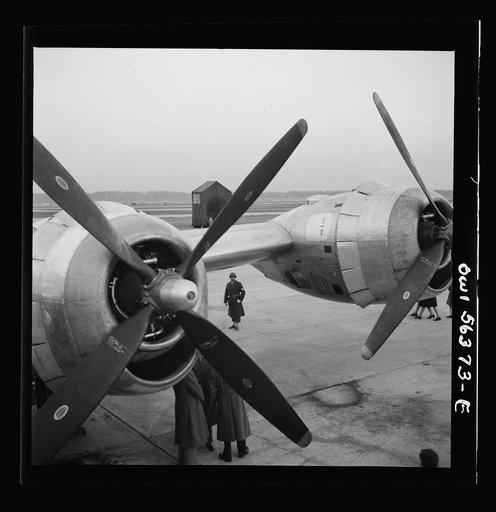 Washington, D.C. Detail of a B-29 bombing plane on public view at the National Airport