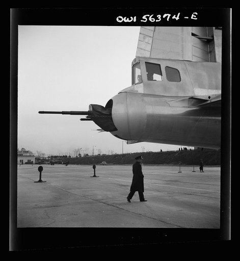 Washington, D.C. Detail of a B-29 bombing plane on public view at the National Airport