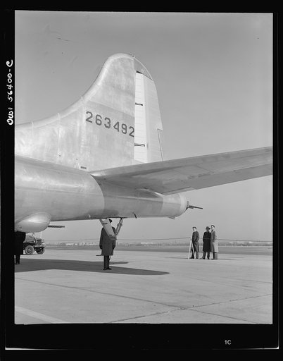 B-29 Super Fortress on display at Washington National Airport. Tail assembly
