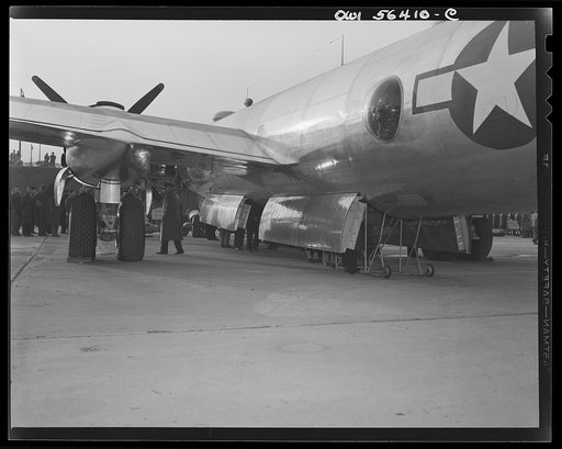 B-29 Super Fortress. Bomb bays open