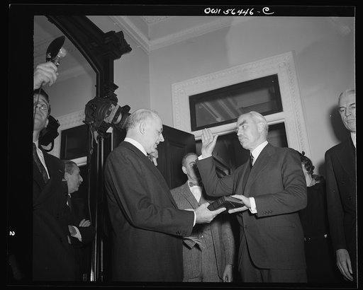 Justice Reed administering oath of office to Under-Secretary of State Joseph C. Grew