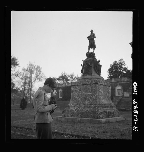 Untitled photo, possibly related to: Charlottesville, Virginia. Statue of Jefferson at the University of Virginia