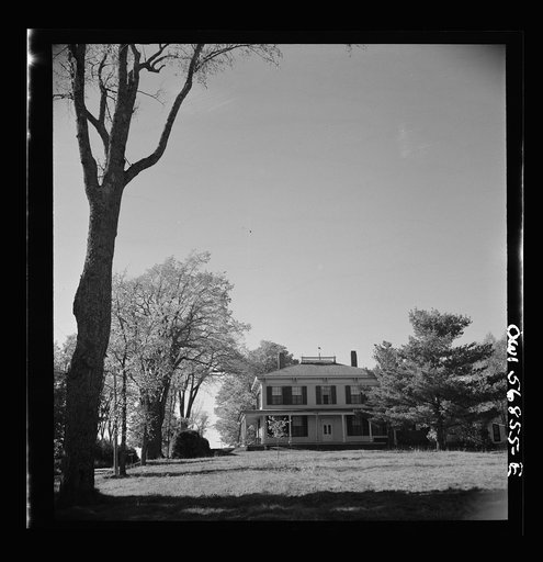 Untitled photo, possibly related to: Miscellaneous lot of photographs by Barbara Wright, e.g. University of Virginia, Franconia, New Hampshire, Maine. Repairs being made to the Washburne homestead "The Norlands," Livermore, Maine