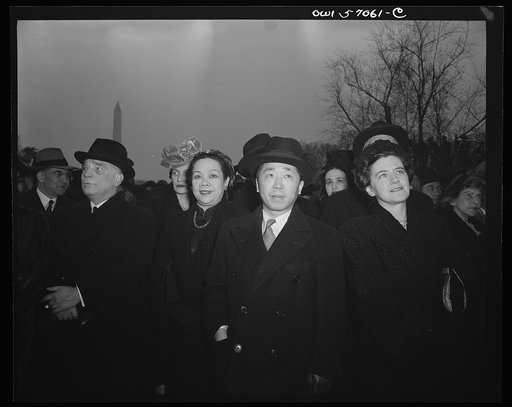 Dr. Wei Tao-Ming, of China, and other guests at the ceremony of the fourth inauguration of President Franklin Delano Roosevelt at the South Portico of the White house