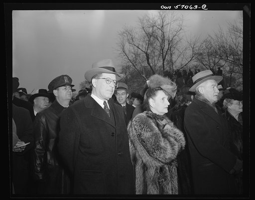Don Guillermo and other guests on the South Lawn of the White House for President Roosevelt's fourth term inaugural address