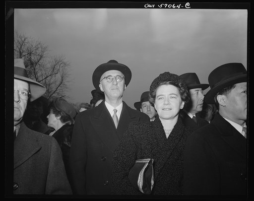 Wilhelm Munthe Morgenstierne and other guests on the South Lawn of the White House for President Roosevelt's fourth term inaugural address