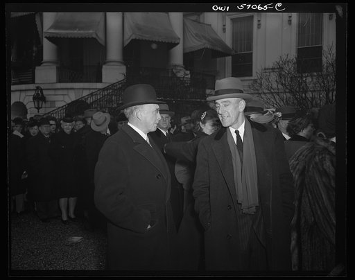 Senator Daltonstal of Massachusetts (on right) with a friend at the fourth inauguration ceremony for Franklin Delano Roosevelt