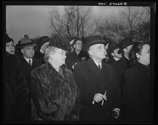 Guests gathered on the South Lawn of the White House to hear Preident Roosevelt's fourth term inaugural address