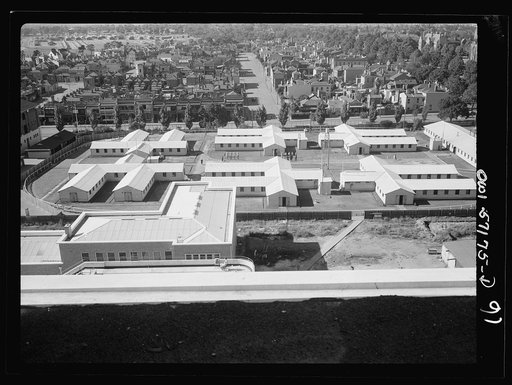 Melbourne, Australia. United States Army hospital. Enlisted men's quarters seen from hospital roof