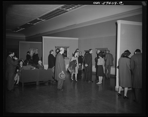 French journalists visit the National Gallery of Art, Washington, D.C., March 4, 1945.