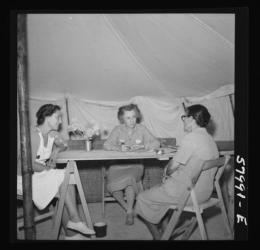 Women at El Shatt, the United Nations Relief and Rehabilitation Administration's refugee camp for Yugoslavs
