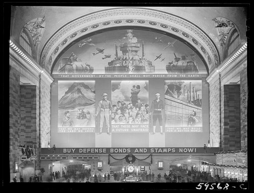 Untitled photo, possibly related to: War bond mural, Grand Central Station, New York, New York