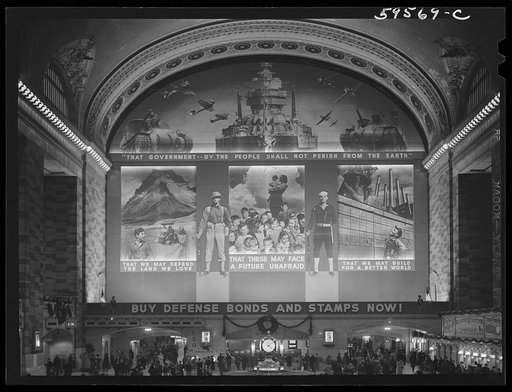 Untitled photo, possibly related to: War bond mural, Grand Central Station, New York, New York