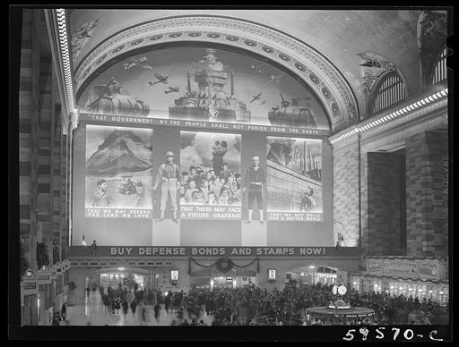 Untitled photo, possibly related to: War bond mural, Grand Central Station, New York, New York