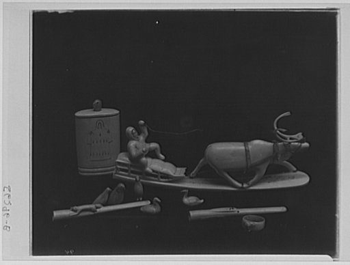 Rural arts exhibition held under the auspices of the Farm Security Administration (FSA) in the patio of the U.S. Department of Agriculture building. Carved ivory